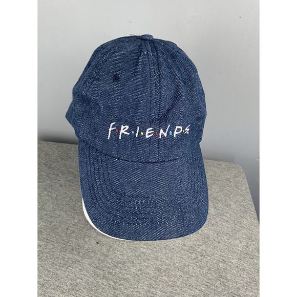 Friends TV Show Logo Blue Denim Strapback Hat Cap Culturefly Adjustable NBC NEW - Picture 1 of 5